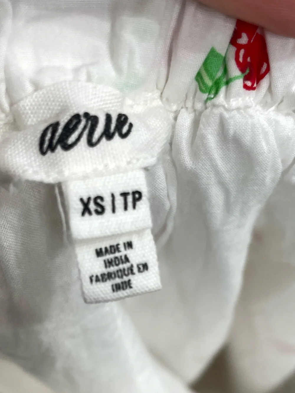 Aerie The New Essential White Cherry Print Maxi Skirt Summer Vacation Cottage